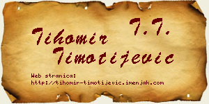 Tihomir Timotijević vizit kartica